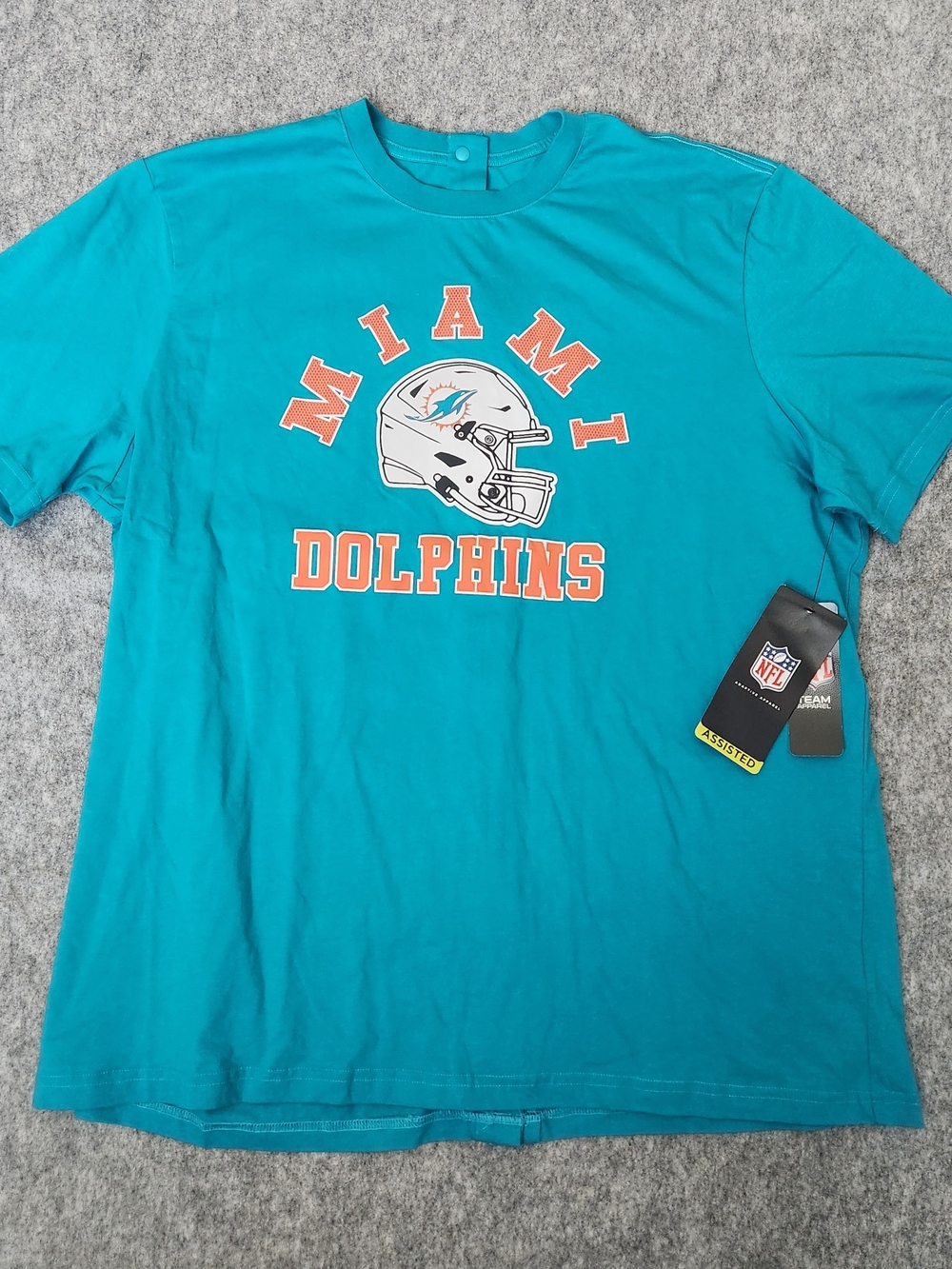 NWT NFL Miami Dolphins Adaptive Apparel Team Jersey Men's 2XL Teal Blue Button